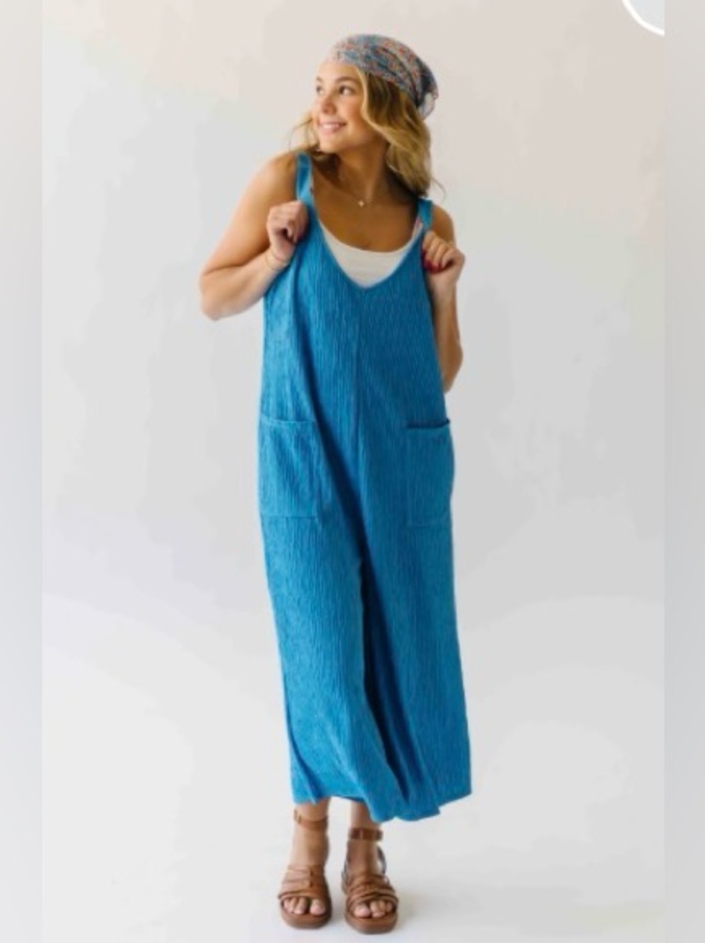 Ribbed Wide-Leg Jumpsuit
